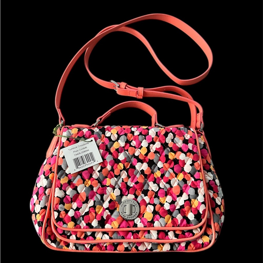 Vera Bradley Pixie Confetti Turn Lock Crossbody Purse